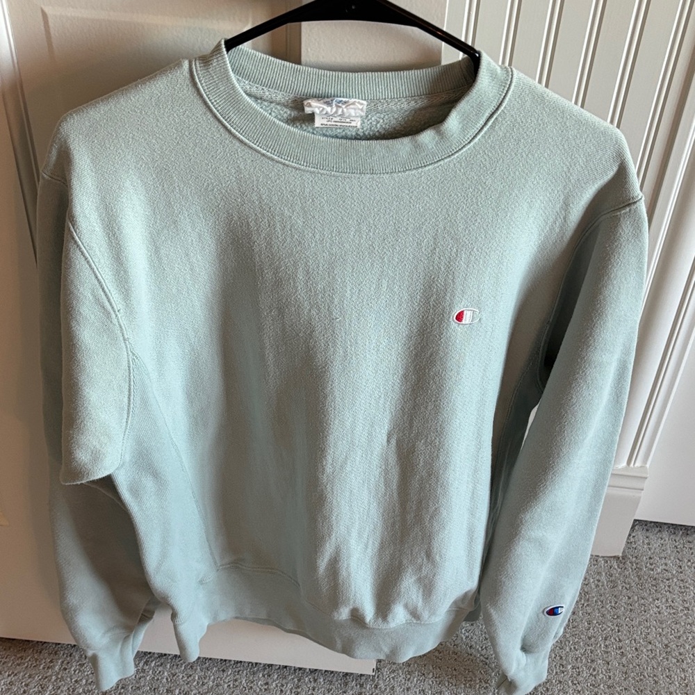 Champion Unisex Mint Green Colored Crewneck Sweatshirt Size Small